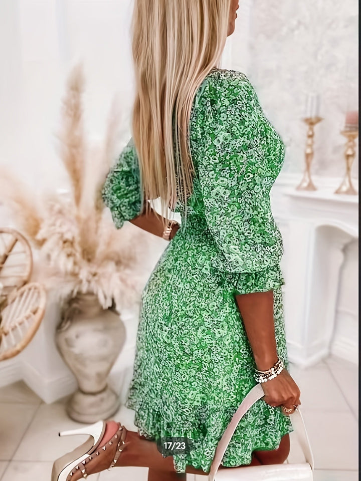 Della - Floral Shirred Waist Dress