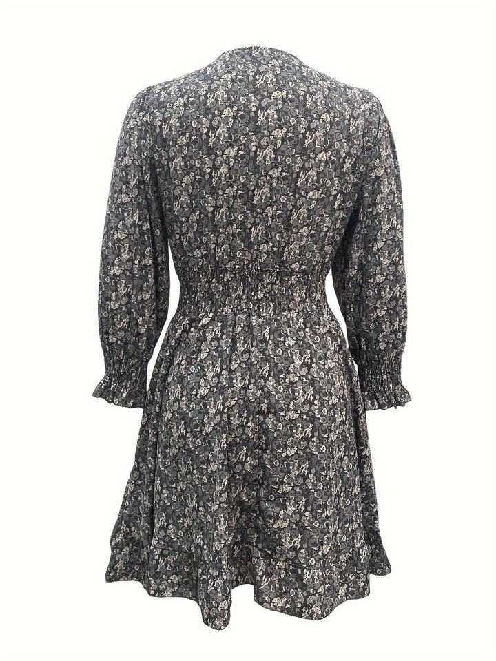 Della - Floral Shirred Waist Dress