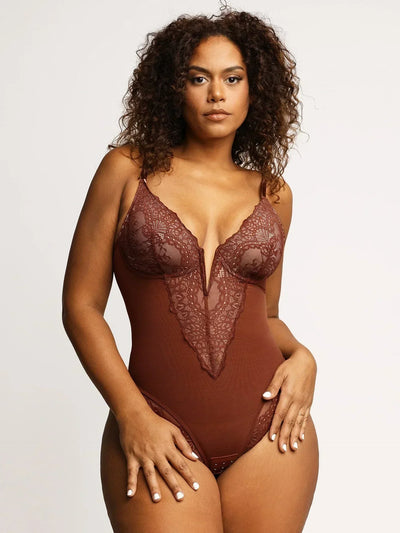 Isolde - Bodysuit with deep v-neck