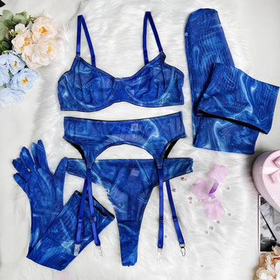 Poppy - 5-Piece Tie Dye Lingerie Set