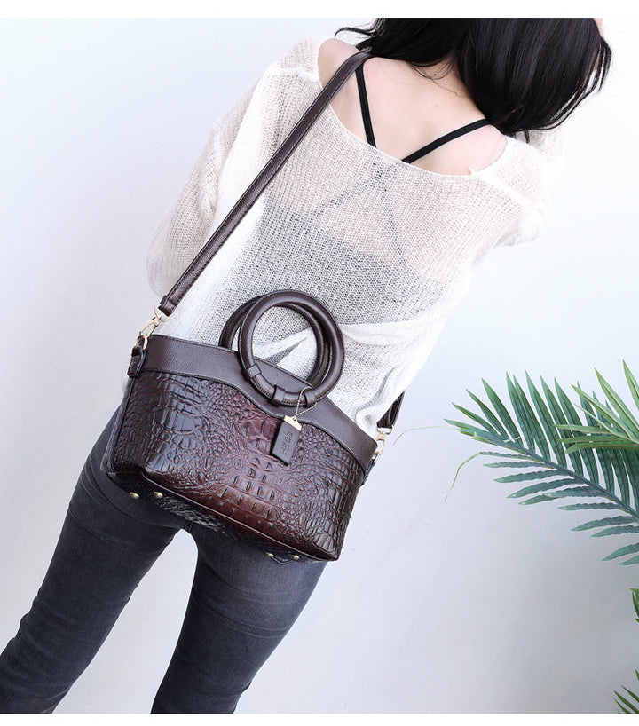 Ella - Vintage Croc-Effect Handbag
