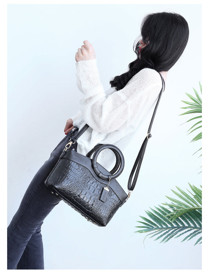 Ella - Vintage Croc-Effect Handbag