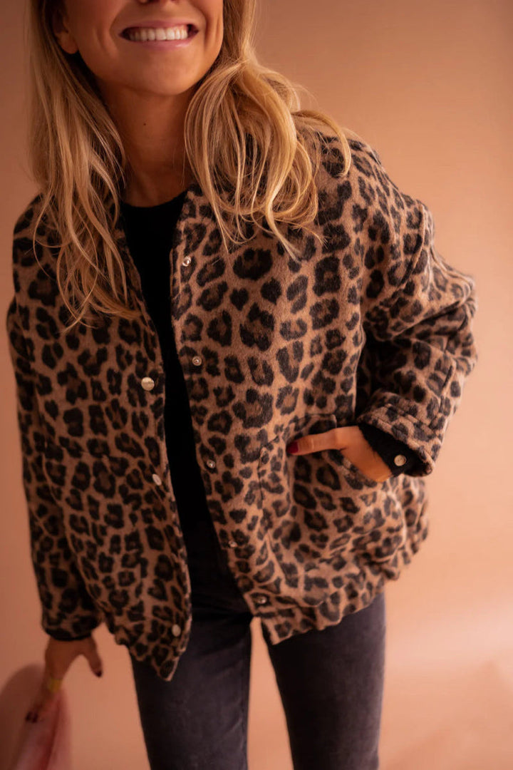 Leona - Leopard Bomber Jacket