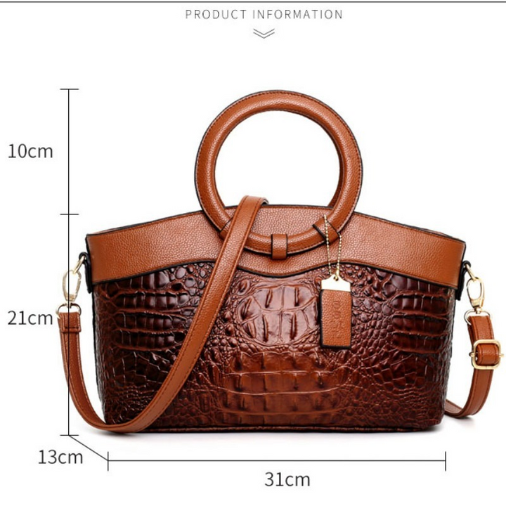 Ella - Vintage Croc-Effect Handbag