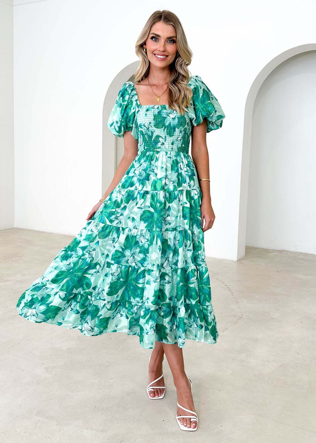 Irene - Floral Midi Dress