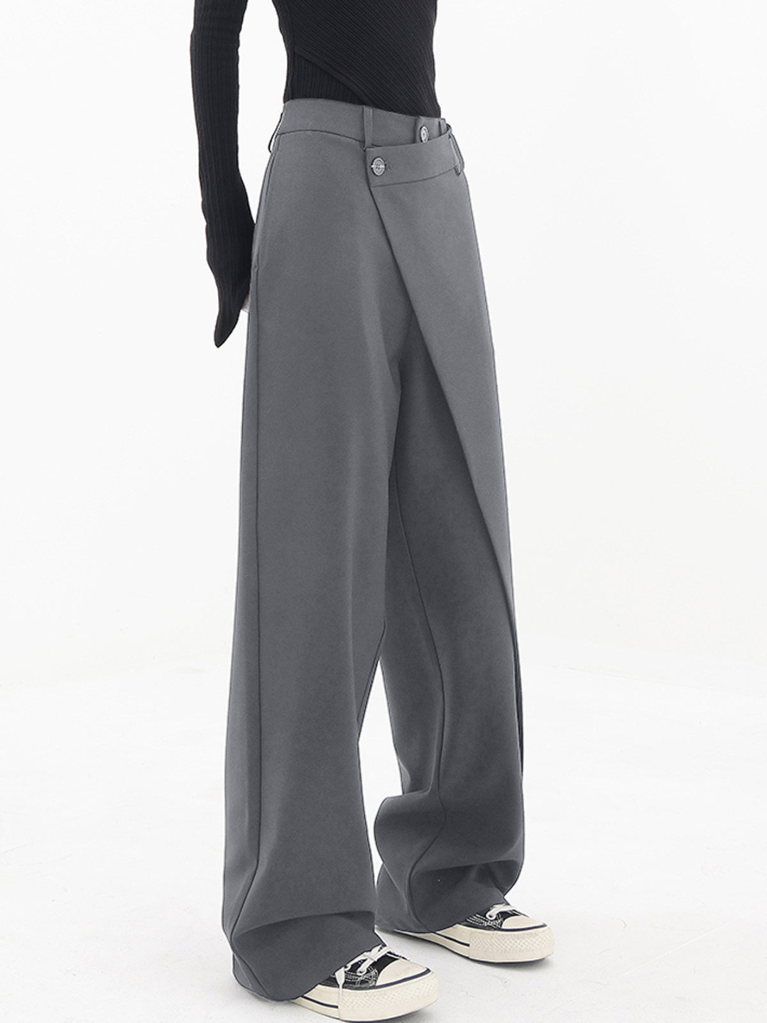 Avery - Asymmetric Wide Leg Trousers