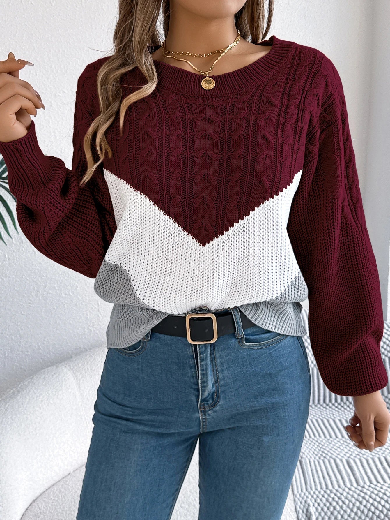 Josephine - Chevron Knit Jumper