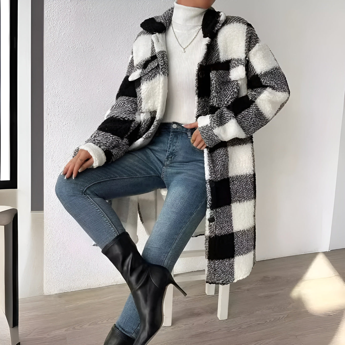 Estella - Plaid Trench Coat