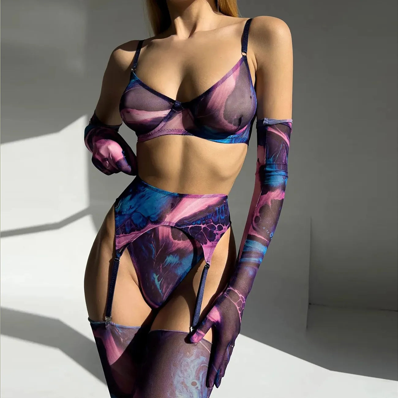 Poppy - 5-Piece Tie Dye Lingerie Set