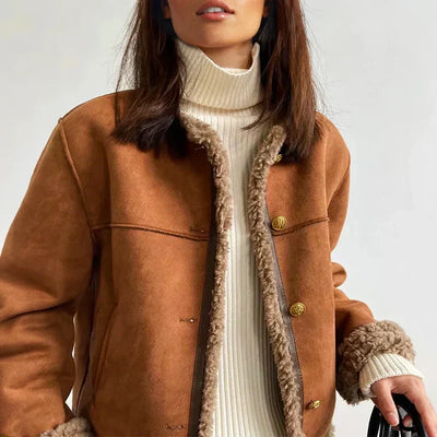 Marianne - Shearling Button Jacket