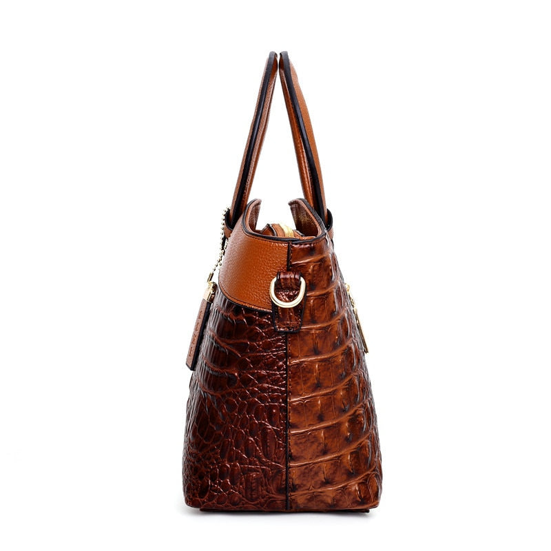 Ella - Vintage Croc-Effect Handbag