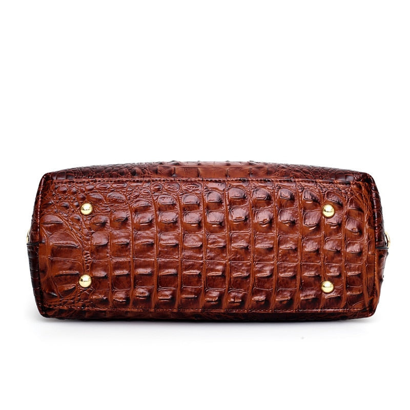 Ella - Vintage Croc-Effect Handbag