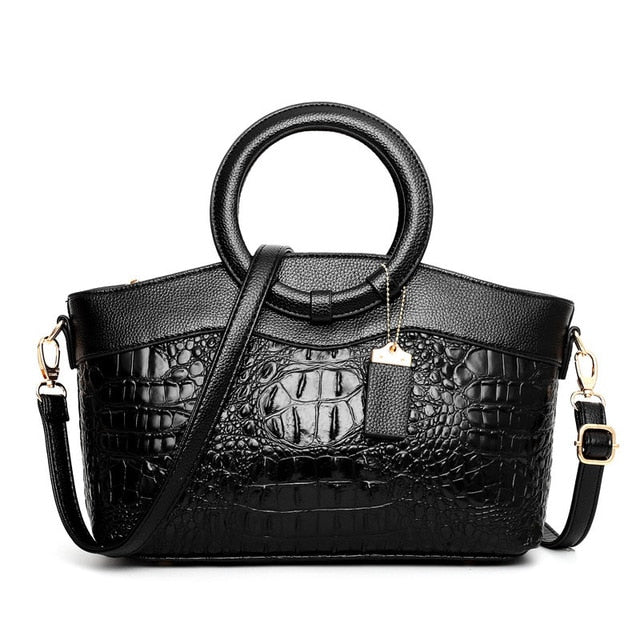 Ella - Vintage Croc-Effect Handbag