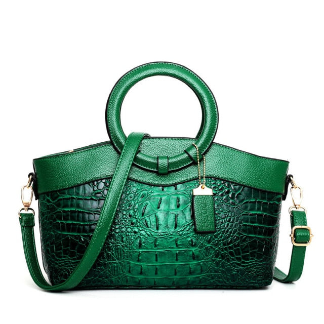 Ella - Vintage Croc-Effect Handbag