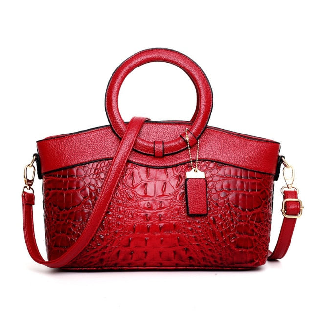 Ella - Vintage Croc-Effect Handbag