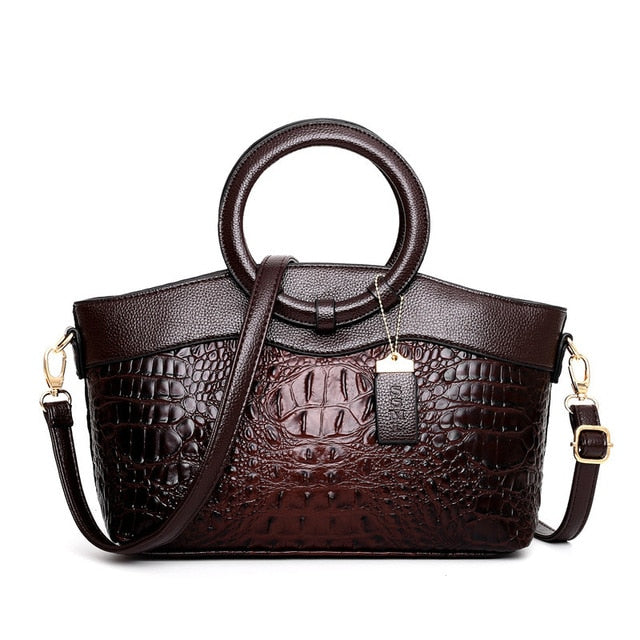Ella - Vintage Croc-Effect Handbag