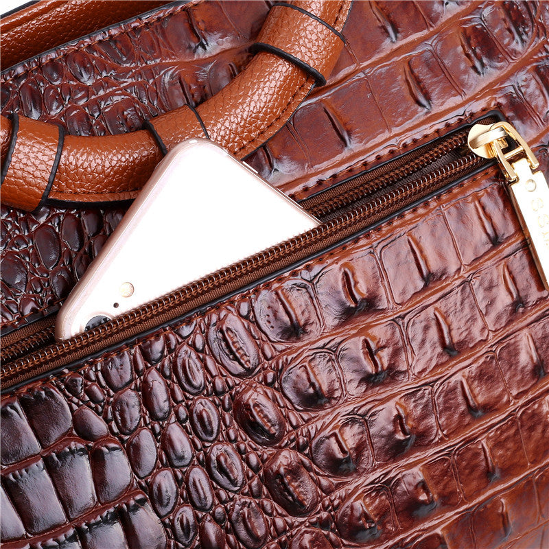 Ella - Vintage Croc-Effect Handbag